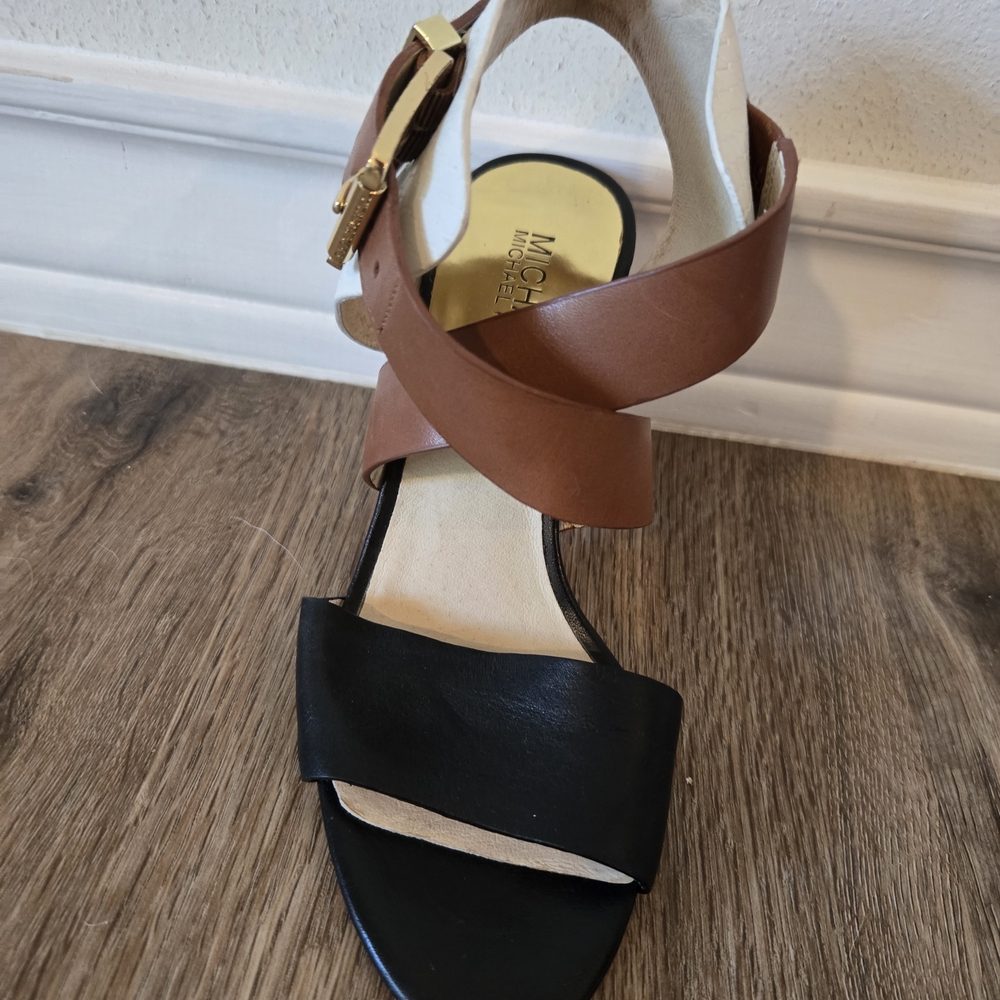 Michael Kors Black and Brown Women's Sandals